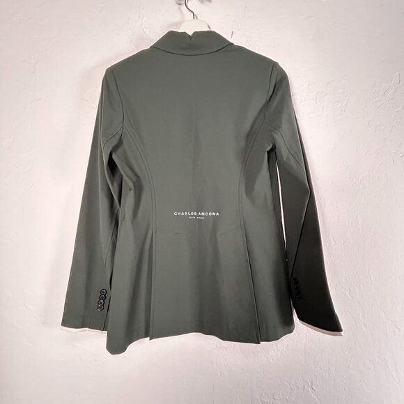 Charles Ancona New York Womens Equestrian Show Jacket Size 10 Green Stretch - Picture 2 of 10